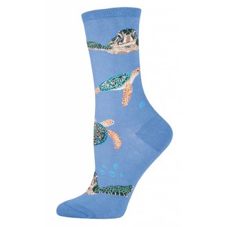 Socksmith Socksmith - Sea Turtles - Periwinkle - Crew - Women's