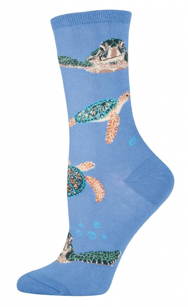 Socksmith - Sea Turtles - Periwinkle - Crew - Women's