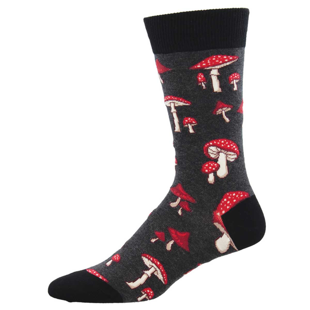 Socksmith - Pretty Fly For A Fungi - Charcoal Heather - Crew - Men's