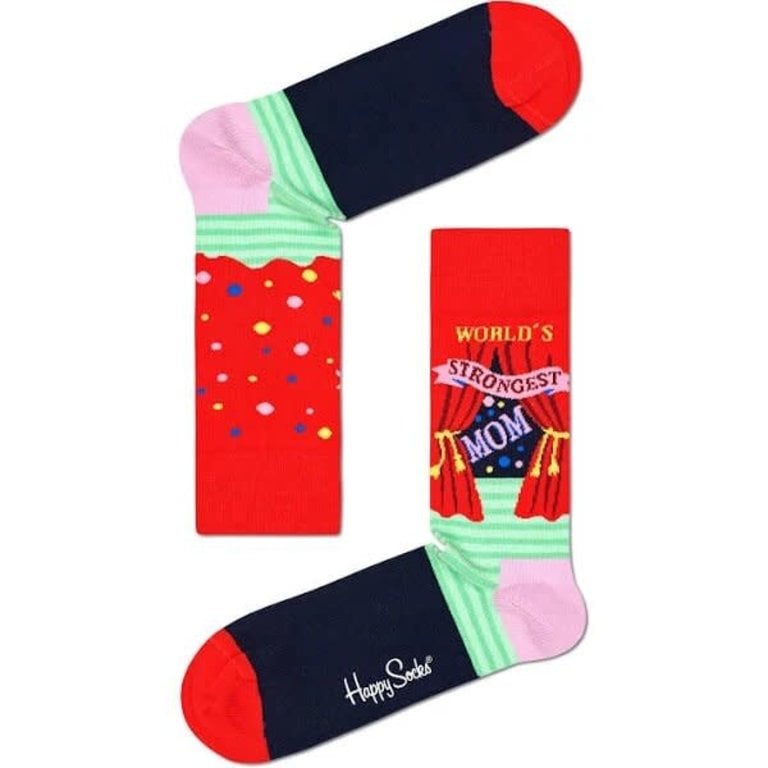 Happy Socks - Strongest Mom - Red/Green - Crew - Women's