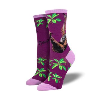 Socksmith Socksmith - Orangutan - Purple - Crew - Women's