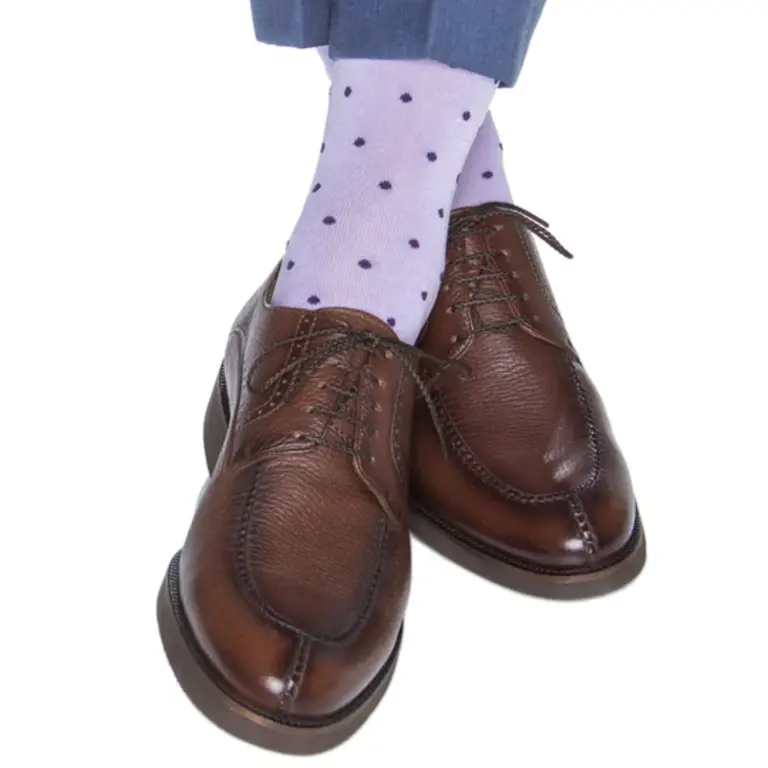 Dapper Classics Dapper Classics - Lavender with Purple Dot - Cotton - Over The Calf