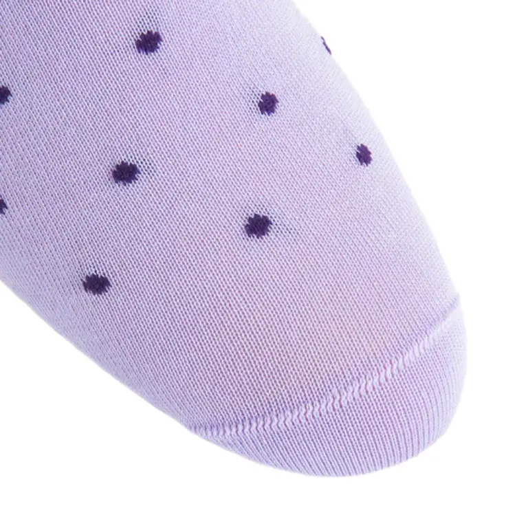 Dapper Classics Dapper Classics - Lavender with Purple Dot - Cotton - Over The Calf