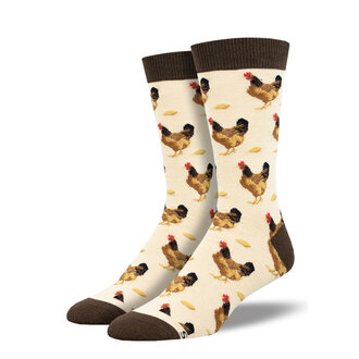 Socksmith Socksmith - Bamboo - Which Came First? - Ivory Heather - Crew - Men's