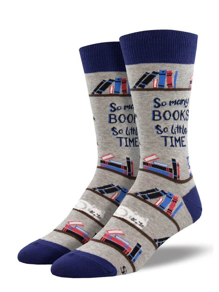 Socksmith - Time For A Good Book - Gray Heather - MNC2553 - Crew - Men's