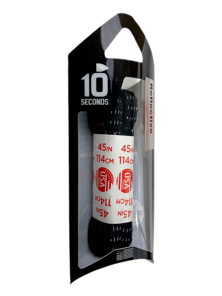 10 Seconds - Flat Reflective Laces Black