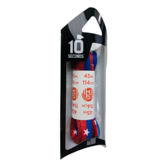 10 Seconds - Printed Laces - Red/Blue Stripe w/White Stars