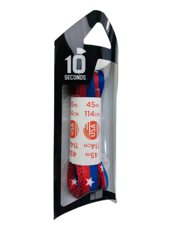 10 Seconds - Printed Laces - Red/Blue Stripe w/White Stars