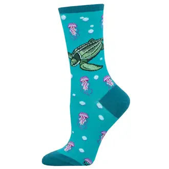 Socksmith Socksmith - Leatherback Turtle - Blue - Crew - Women's