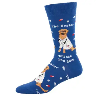 Socksmith Socksmith - The Dogtor Is In - Blue - Crew - Men's