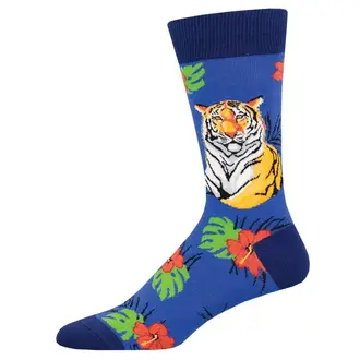 Socksmith Socksmith - Tiger - Blue - Crew - Men's