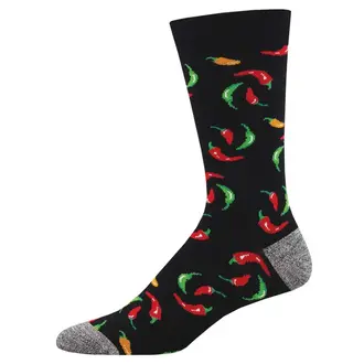 Socksmith Socksmith - Bamboo - Hot On Your Heels - Black - Crew - Men's