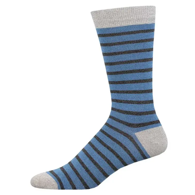 Socksmith Socksmith - Bamboo - Sailor Stripe - Blue/Gray - Crew - Men's