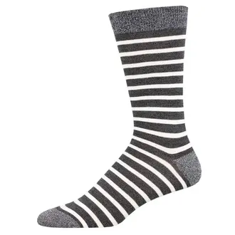 Socksmith Socksmith - Bamboo - Sailor Stripe - Charcoal/White - Crew - Men's