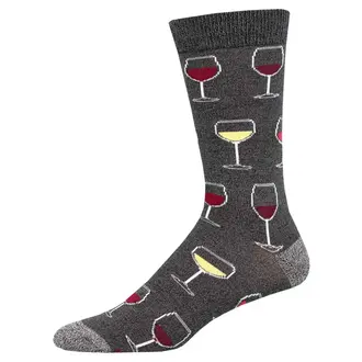 Socksmith Socksmith - Bamboo - Sip Sip Hooray - Charcoal Heather - Crew - Men's