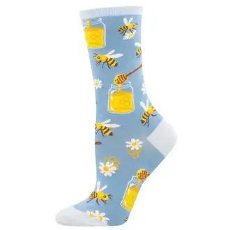 Socksmith Socksmith - Bee My Honey - Blue - Crew - Women's