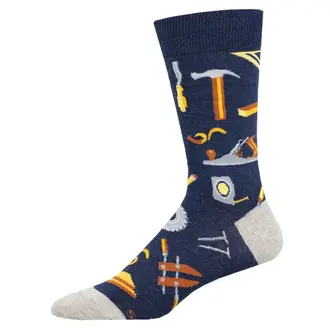 Socksmith Socksmith - Can You Fix It? - Navy Heather - Crew - Men's