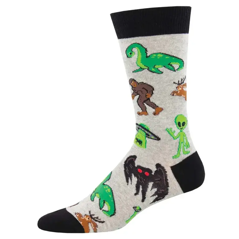 Socksmith Socksmith - Cryptids - Gray Heather - Crew - Men's