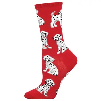 Socksmith Socksmith - Dalmation Station - Red - Crew - Women's