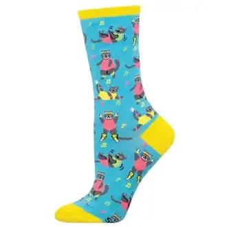Socksmith Socksmith - Exercise Cats - Blue - Crew - Women's