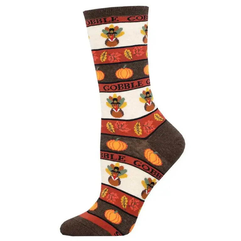 Socksmith Socksmith - Gobble Gobble - Ivory Heather - Crew - Women's