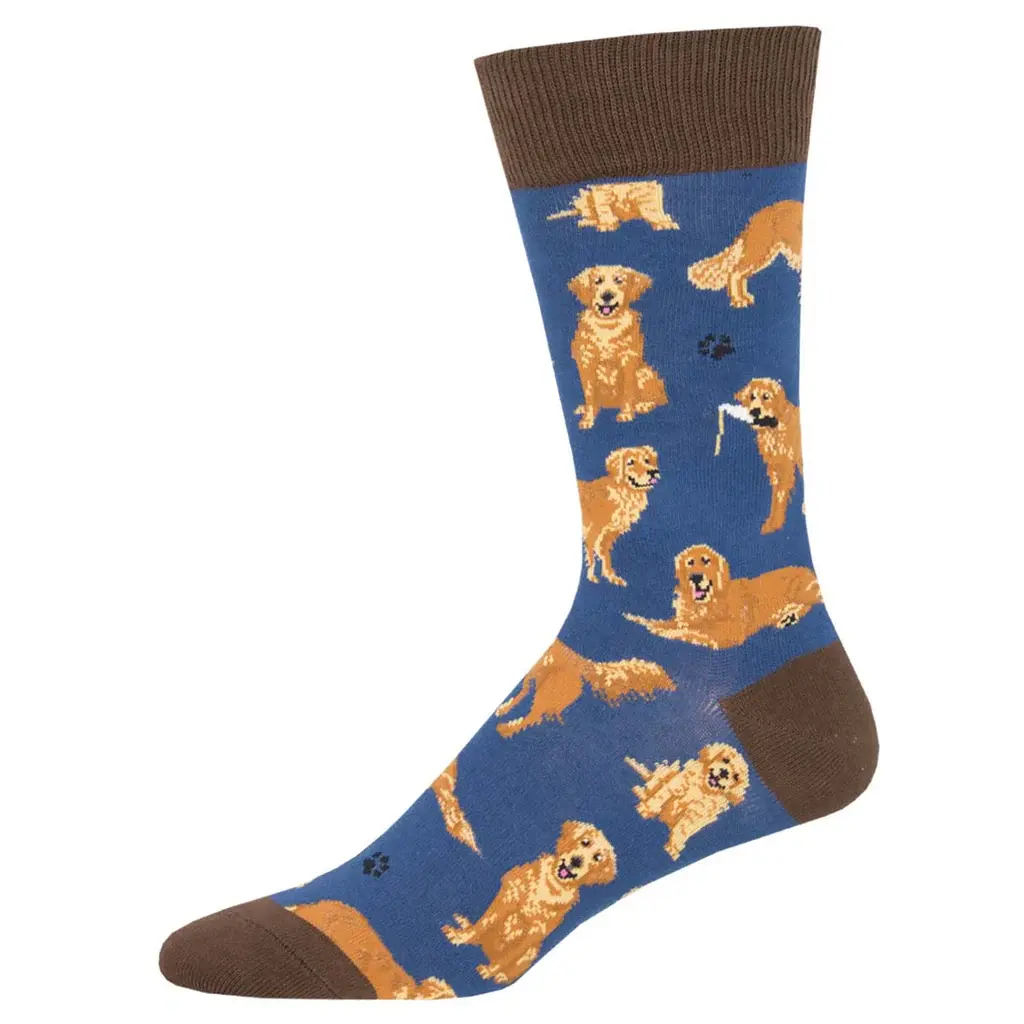 Socksmith - Golden Retrievers - Blue - Crew - Men's