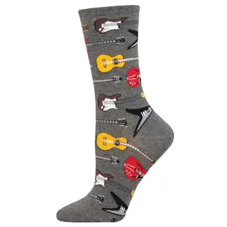 Socksmith Socksmith - Guitar Riff - Charcoal Heather - Crew - Women's