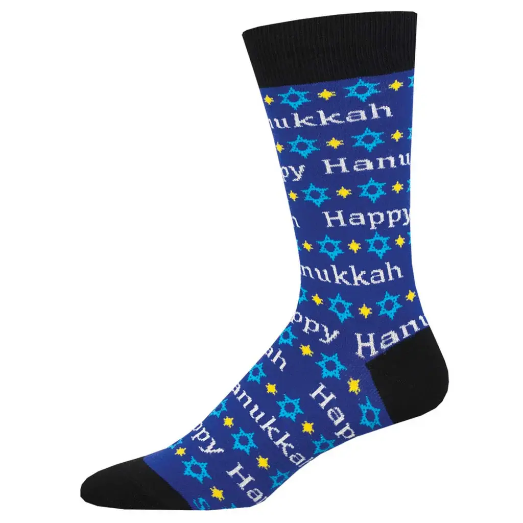 Socksmith - Happy Hanukkah - Blue - Crew - Men's