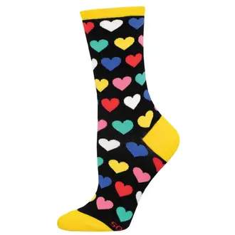 Socksmith Socksmith - Heart to Heart - Black - Crew - Women's