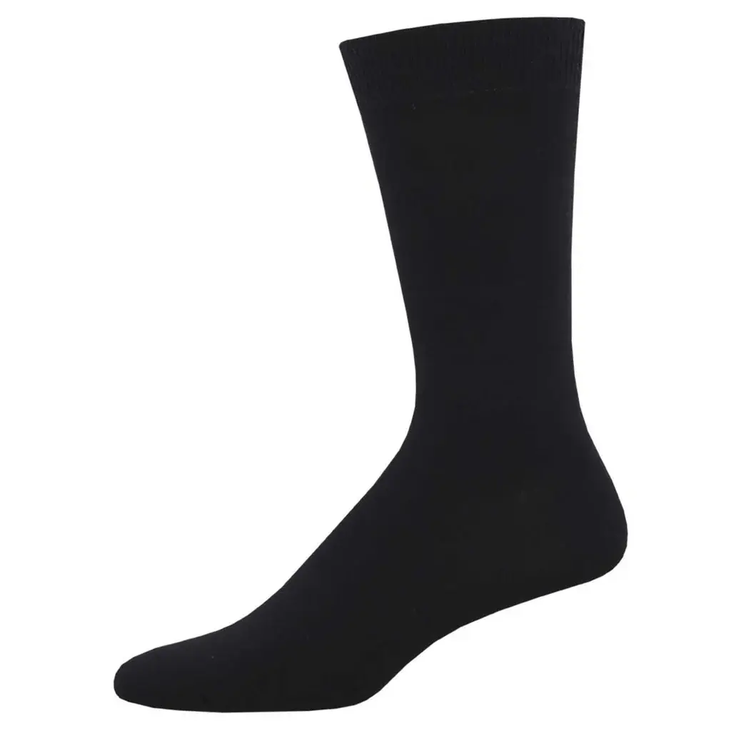 Socksmith - King Size - Bamboo - Solid - Black - Crew - Men's