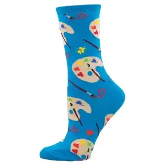 Socksmith Socksmith - Lovely Art - Blue - Crew - Women's