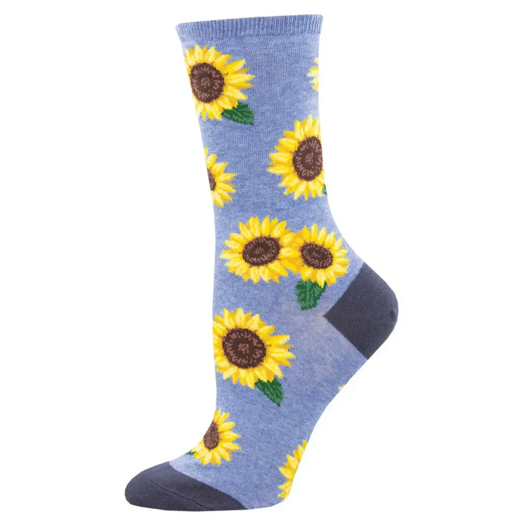 Socksmith - More Blooming Socks - Blue Heather - Crew - Women's