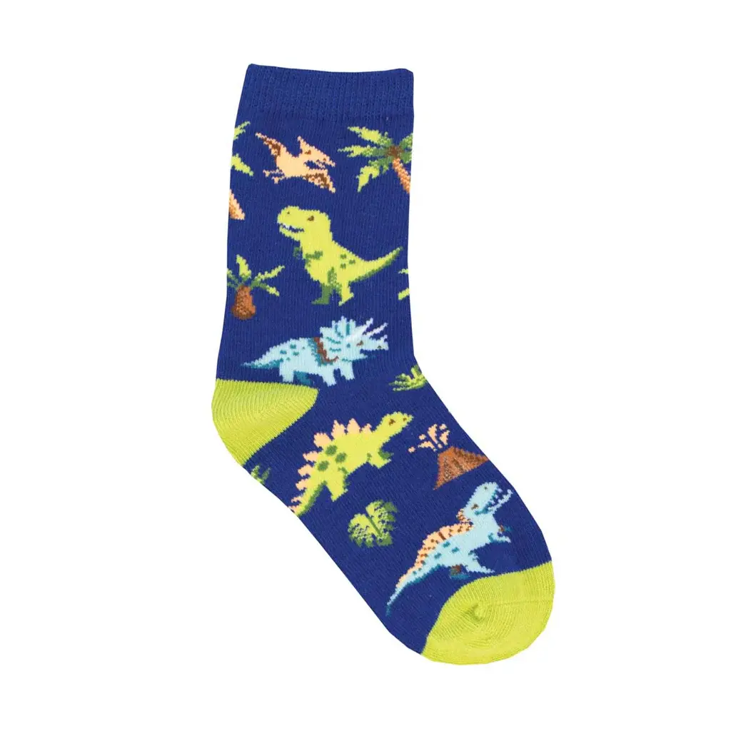 Socksmith - Nervous Rex Navy Crew Kids