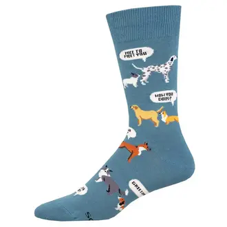 Socksmith Socksmith - New Dog Who Dis? - Blue - Crew - Men's