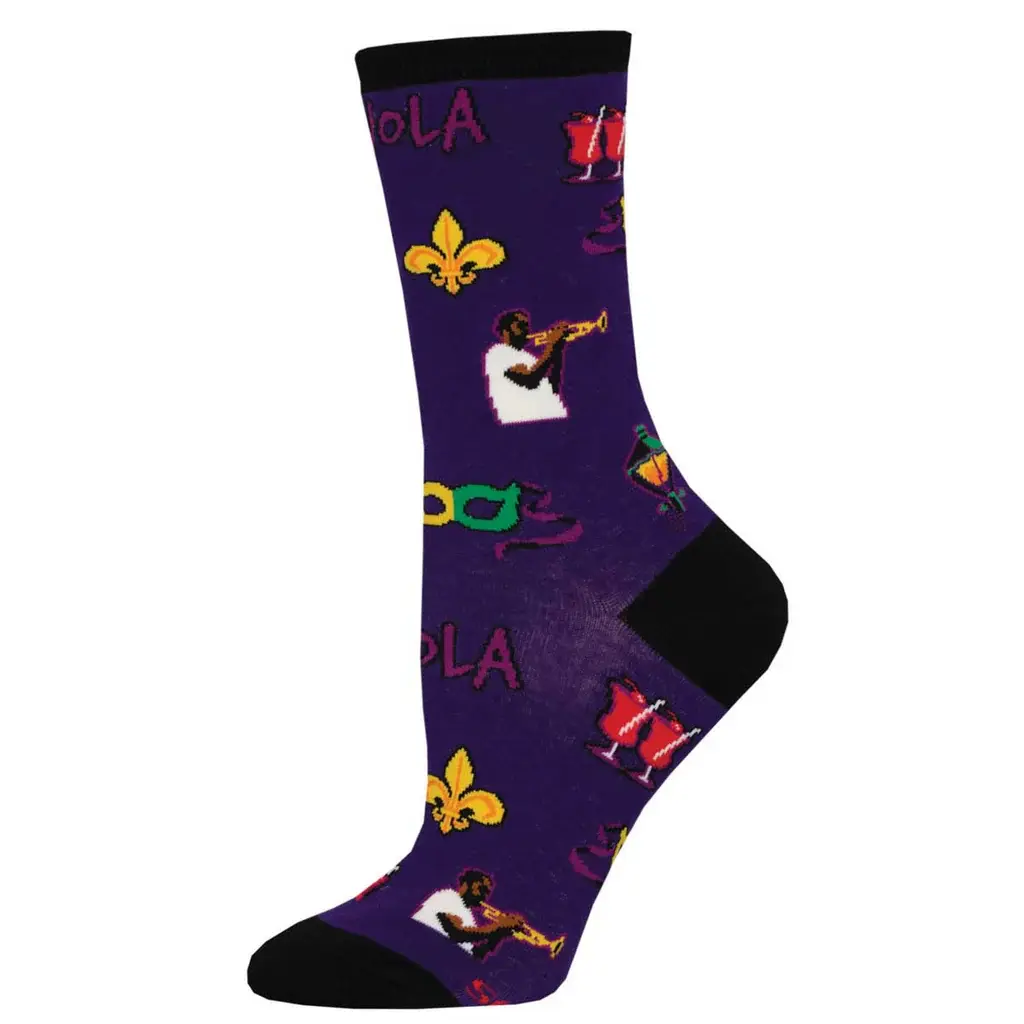 Socksmith - New Orleans - Purple - Crew - Women's