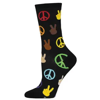 Socksmith Socksmith - Peace Everybody - Black - Crew - Women's
