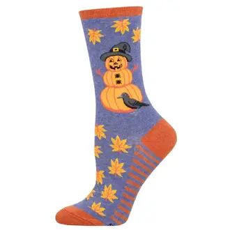 Socksmith Socksmith - Pumpkinman - Heather Denim - Crew - Women's