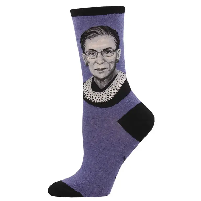 Socksmith Socksmith - Ruth Bader Ginsburg - Blue Heather - Crew - Women's