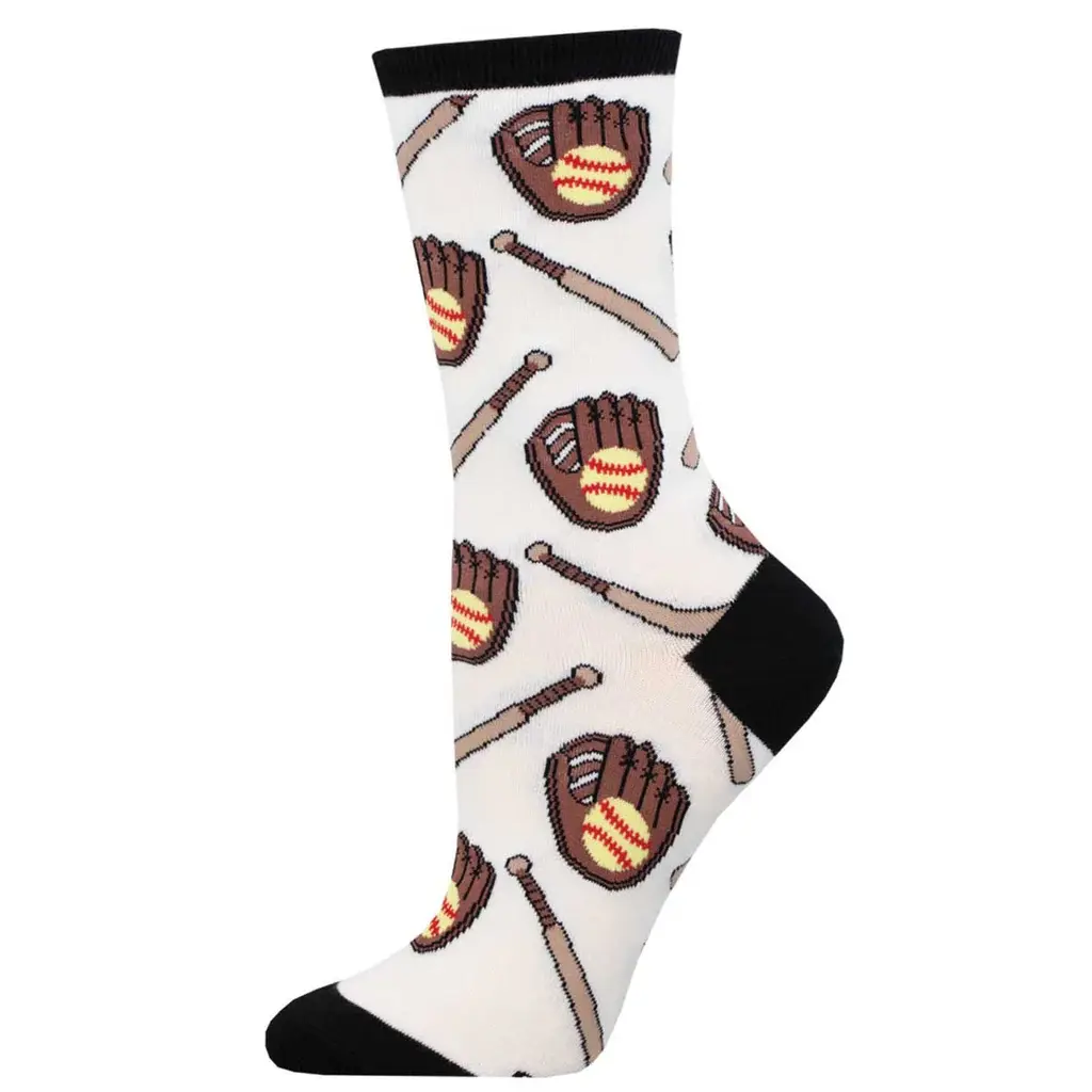 Socksmith - Softball League - White - Crew - Women's