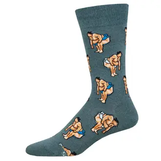 Socksmith Socksmith - Sumo Slam - Blue Heather - Crew - Men's