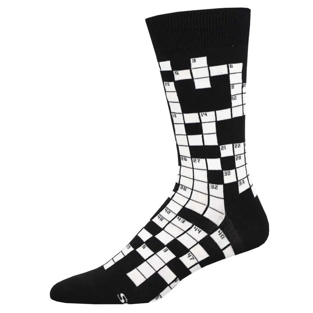Socksmith - Sunday Crossword - Black - Crew - Men's