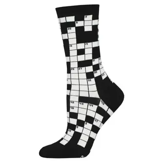 Socksmith Socksmith - Sunday Crossword - Black - Crew - Women's