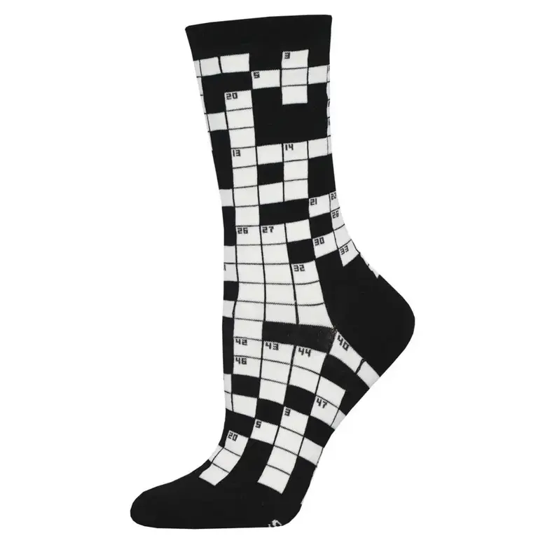 Socksmith Socksmith - Sunday Crossword - Black - Crew - Women's