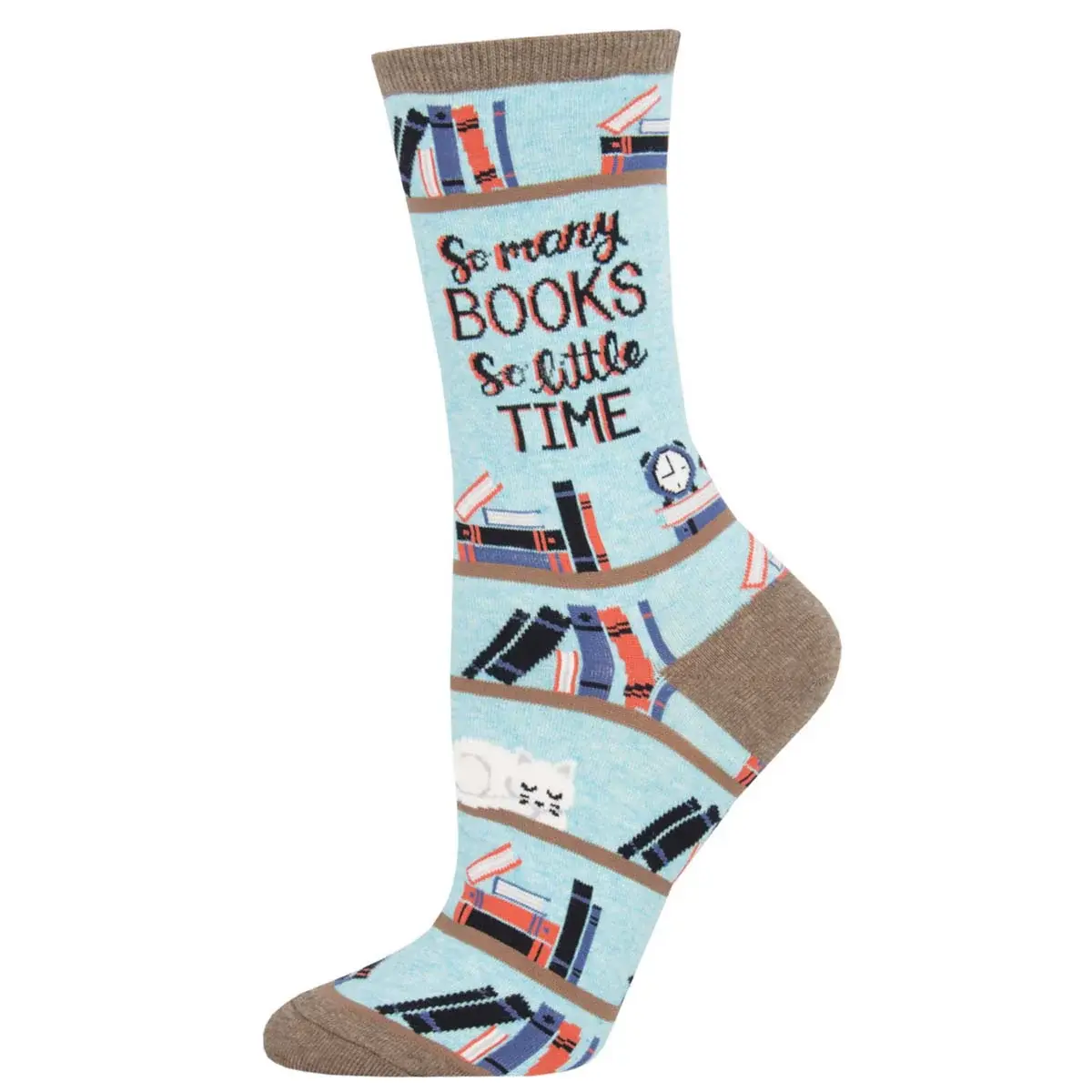Socksmith - Time For A Good Book - Blue Heather - Crew - Women's