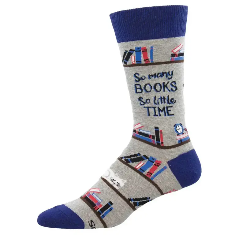 Socksmith Socksmith - Time For A Good Book - Gray Heather - Crew - Men's