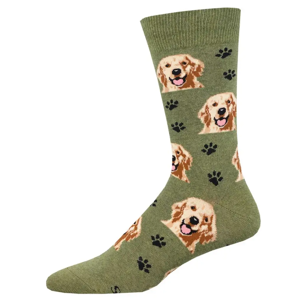 Socksmith - Who's A Good Boy? - Green Heather - Crew - Men's