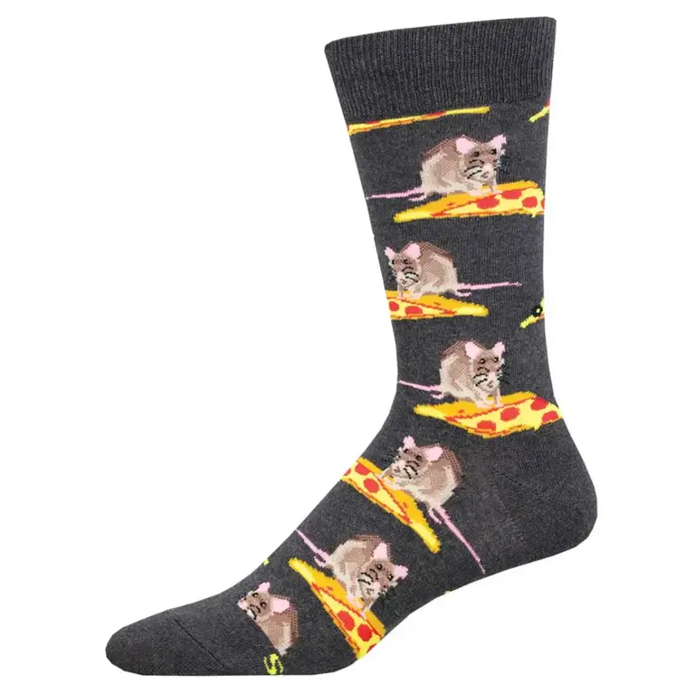 Socksmith Socksmith - You Want A Pizza Me? - Charcoal Heather - Crew - Men's