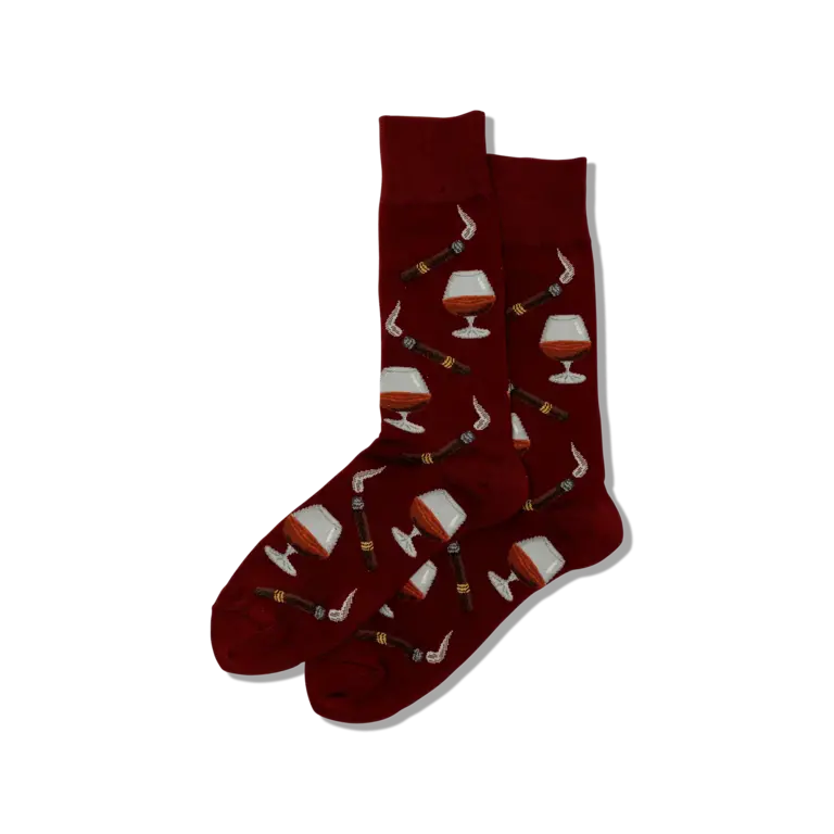 Hot Sox Hot Sox - Cognac and Cigars - Black - Crew - Men's