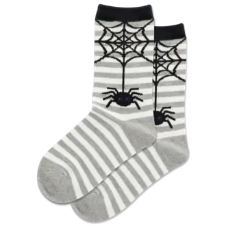 Hot Sox Hot Sox - Spider Stripe - Gray Heather - Crew - Kid's