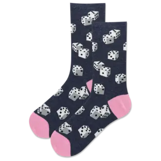 Hot Sox Hot Sox - Dice - Denim Heather - Crew - Women's